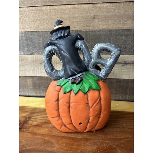 Vintage Ceramic Witch Mold BOO Halloween Spider Jack O Lantern Provincial 1987 - Picture 3 of 6